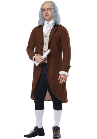 California Costumes Men's Benjamin Franklin-Colonial Man-Adult Costume, Brown/TAN/Black, Large