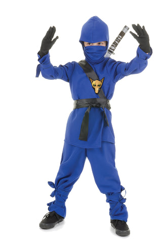 Blue Wolf Ninja Kids Costume, Blue/Black, XL
