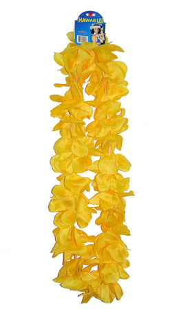 1 Dozen Lush 48" Hawaiian Leis - Yellow