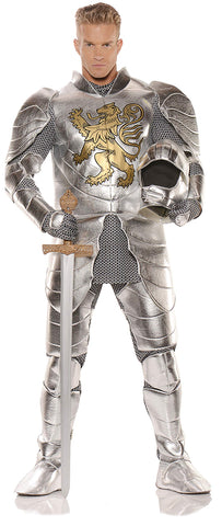 Underwraps Men's Standard Knight in Shining Armor Costume Silver, One Size