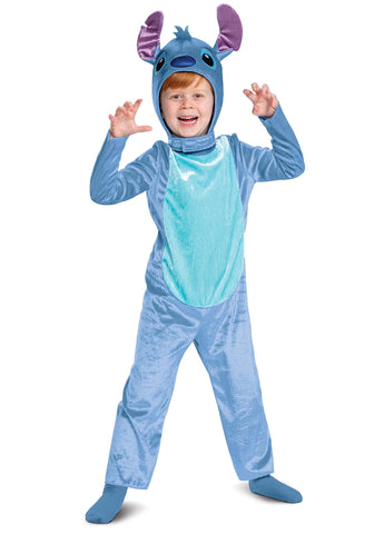 Disguise Stitch Costume for Kids, Officially Lilo and Stitch Costume Jumpsuit and Headpiece, Toddler Size Medium (3T-4T) Multicolored