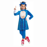 Sonic the Hedgehog Costume for Girls, Official Sonic Movie Costume and Headpiece, Kids Size Extra Large (14-16)