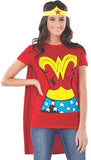 Rubie's Costume DC Comics Wonder Woman T-Shirt With Cape And Headband Red