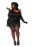 Dreamgirl Womens Sexy Black Fringe Flapper Dress Costume, 20s Great Gatsby, Adult Halloween Costume - Medium