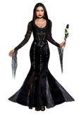 Dreamgirl Adult Womens Morticia Costume, Frightfully Beautiful Halloween Costume - Large