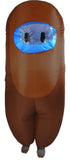 Studio Halloween Brown Amongst Us Sus Imposter Killer Inflatable Astronaut Costume Kid's Standard