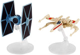 Hot Wheels Star Wars Rogue One Tie Fighter Blue vs. X-Wing Red 2 Wings Open Vehicle (2 Pack)
