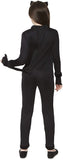 Girl's Cat Suit Costume - for Halloween, Costume Party Accessory - Black