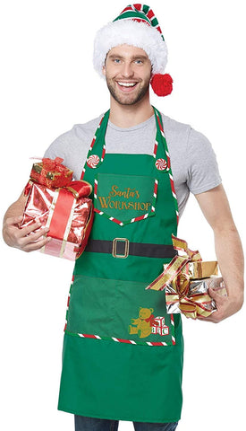California Costumes Santa's Workshop Apron - Adult Costume Adult Costume, Green, One Size