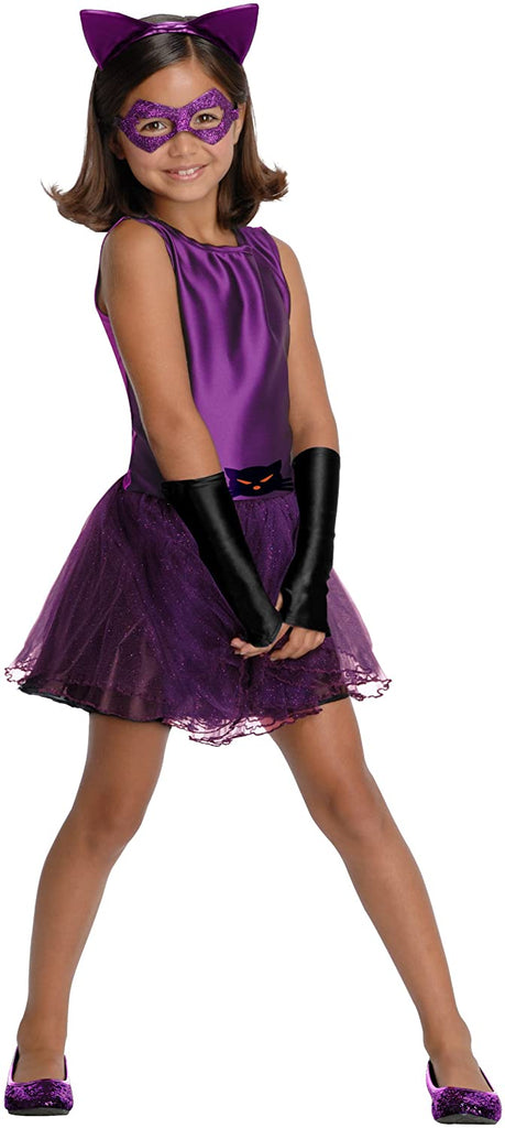 DC Super Villain Collection Catwoman Girl's Costume with Tutu Dress