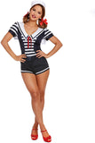 Dreamgirl Women's Seaside Sailor, Navy/White, Medium