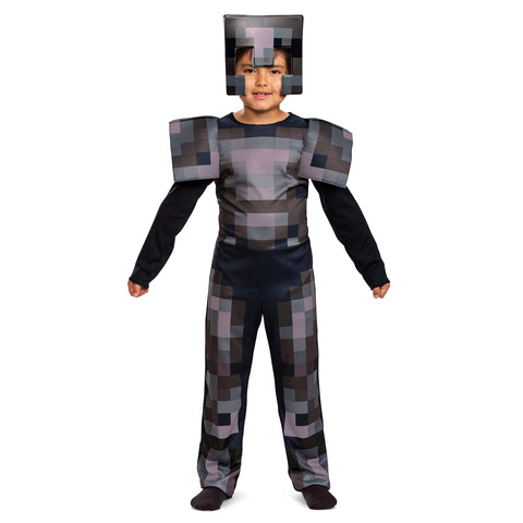 Disguise Minecraft Costume, Official Nether Armor Outfit for Kids Minecraft Costume, Classic Child Size Medium (7-8)