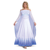 Disguise Womens Elsa Costume, Official Disney Frozen 2 Apparel Dress Adult Sized, White & Blue, Large 12-14 US