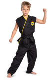 Disguise Cobra Kai Costume for Kids, Official Cobra Kai Costume Kids Gi with Black Belt, Child Size Large (10-12)