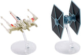 Hot Wheels Star Wars Rogue One Tie Fighter Blue vs. X-Wing Red 2 Wings Open Vehicle (2 Pack)