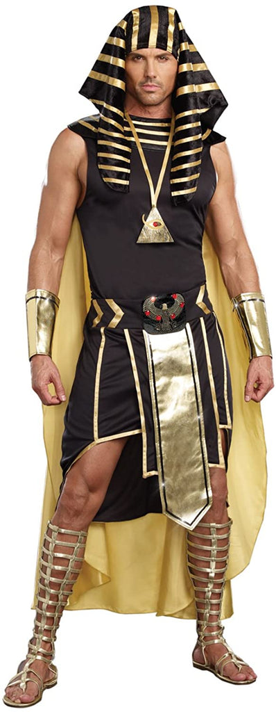Dreamgirl Mens King of Egypt King Tut Costume, Gold, Medium (38-40) - 2X-Large (50-52)