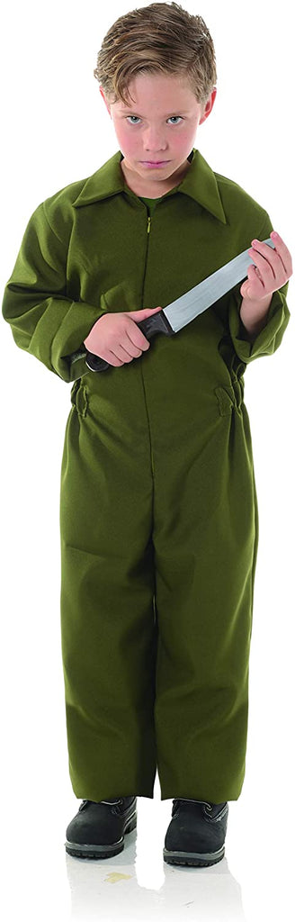 UNDERWRAPS Big Boy's Children's Horror Jumpsuit Costume - Boiler Suit Childrens Costume, Olive Green, Large