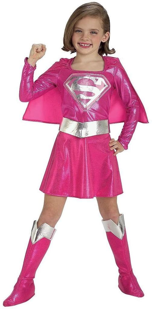 In Fashion Kids Girls Supergirl Costume - Pink (5-7 Years)