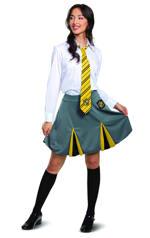 Disguise Harry Potter Skirt Hufflepuff Skirt, Official Harry Potter Wizarding World House Themed Dress Costume Bottoms, Gray & Yellow, Women s Medium 8-10 US