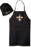 PSG unisex-adult Apron and Chef Hat Set NFL One Size, New Orleans Saints Black