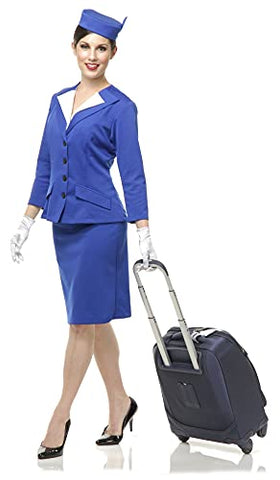 Charades Women's Stewardess Costume, Blue/White, X-Small