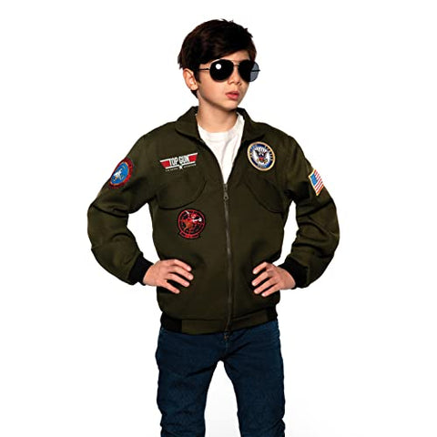 UNDERWRAPS TOPGUN Kid's Bomber Jacket - Officially Licensed US NAVY® TOPGUN Costume, Kids Fighter Pilot Jacket Halloween Costume, Boys and Girls, Small (4-6)