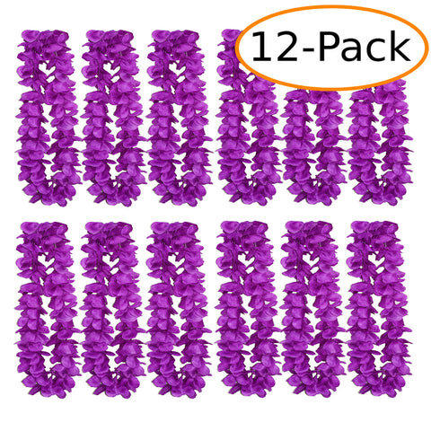 1 Dozen Lush 48" Hawaiian Leis - Purple