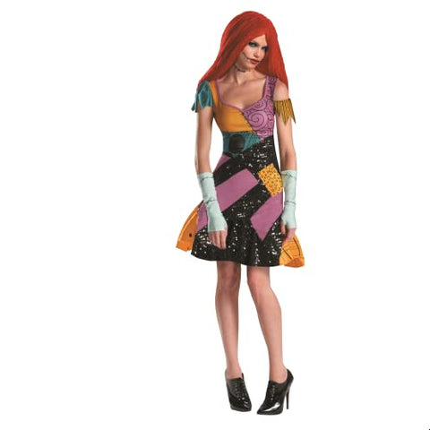 Disguise Tim Burtons The Nightmare Before Christmas Sally Glam Adult Costume,Yellow/Black/Purple,X-Large/18-20