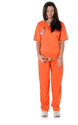 Karnival Costumes Correctional Facility Prisoner Jumpsuit Women's Costume Medium 10-12 Orange