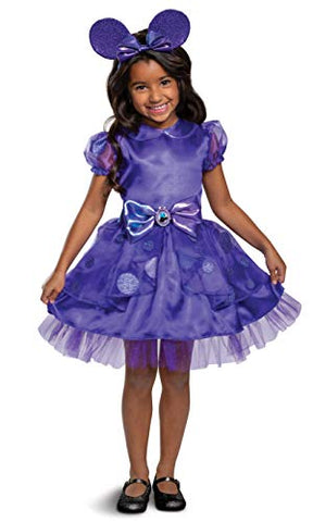 Disguise Disney Girls Minnie Mouse Costume, Potion Purple Classic Dress Up Outfit, Toddler Size Large (4-6x), Violet (103659L)