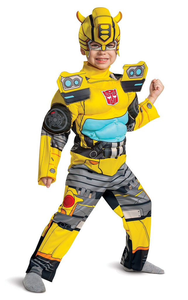 Disguise Optimus Prime Costume, Toddlers Muscle Transformer Costumes for Boys, Padded Character Jumpsuit, Toddler Size Medium (3T-4T) Blue & Red
