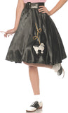 Underwraps Black Satin Womens Adult Costume Poodle Skirt