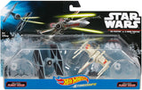 Hot Wheels Star Wars Rogue One Tie Fighter Blue vs. X-Wing Red 2 Wings Open Vehicle (2 Pack)