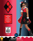 DC Super Villain Collection Harley Quinn Girl's Costume with Tutu Dress