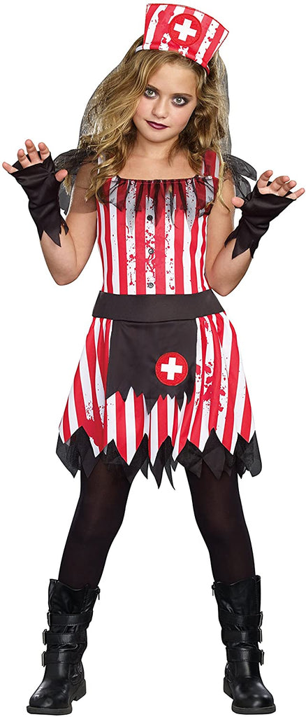 SugarSugar Girls Candy Striper Costume, One Color, Large, One Color, Large