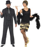 Smiffys Women's 1920s Fringed Flapper Costume, Black/Gold