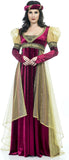 Charades Women's Renaissance Lady Costume Dress, Burgundy, Small