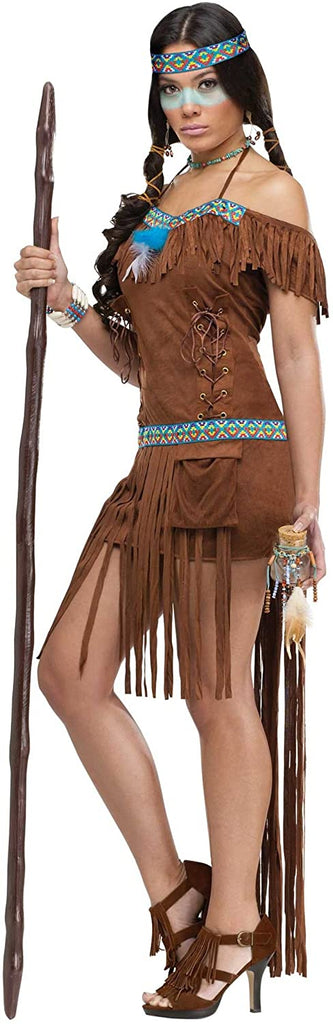 FunWorld Medicine Woman, Brown, 10-14 Medium/Large Costume