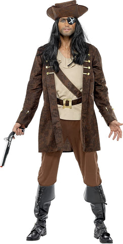 Smiffy's Men's Buccaneer Costume Coat Shirt Trousers and Hat
