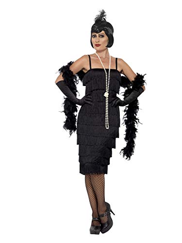 Smiffys mens Flapper Adult Sized Costumes, Black, M - US Size 10-12