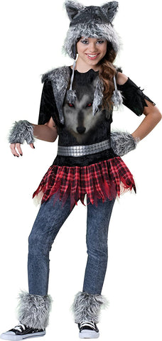 Incharacter Costumes Tween Wear Wolf Costume, Grey/Black/Red, Medium