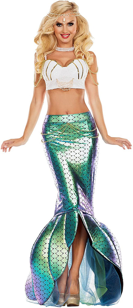 Party King Women's Under The Sea Mermaid Costume, Turquoise/White, X-Large