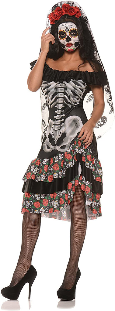 Women's Dia De Los Muertos Sugar Skull Costume - Queen of The Dead
