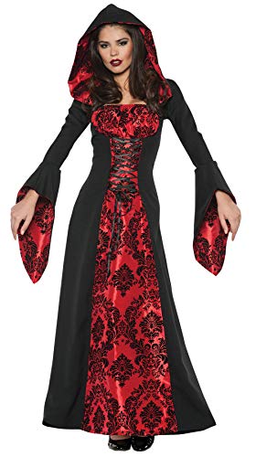 Women's Gothic Dress Costume - Scarlette Mistress Black/Red Large