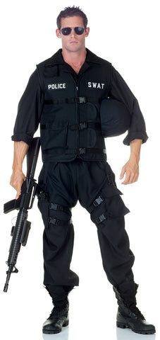 Underwraps Men's Plus-Size Swat with Jumpsuit, Black, XX-Large