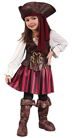 Fun World Baby Girl's Toddler Girl High Seas Buccaneer Costume, Brown/White, Small (24 mos-2T)