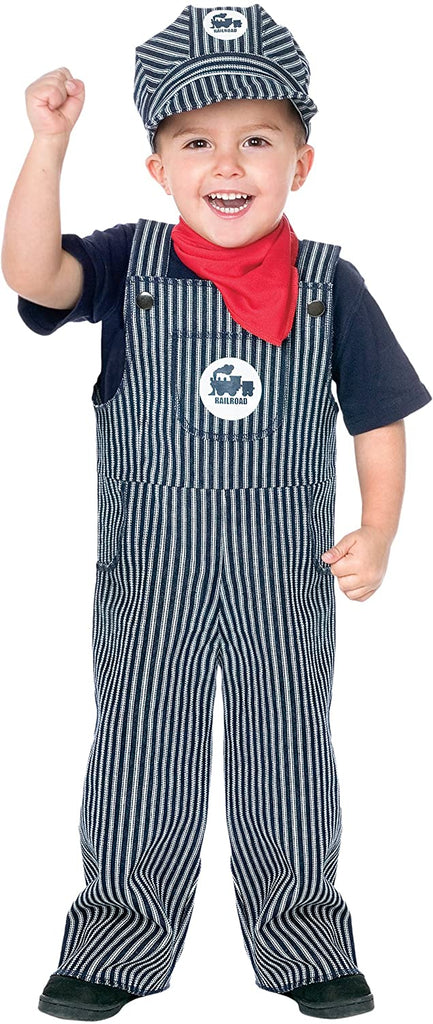 Fun World boys Costumes Baby's Train Engineer Toddler childrens costumes, Multicolor, Large 3T-4T US