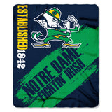 The Northwest Company NCAA Notre Dame Fighting Irish Fleece Throw Blanket, 50" x 60", Painted