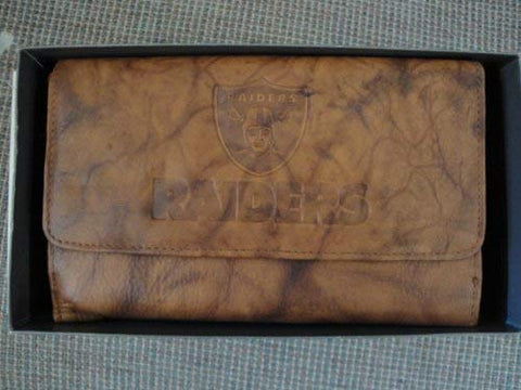 NFL Oakland Raiders Leather Slim Check Clutch