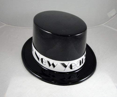 12 Happy New Year Top Hats - Black and White